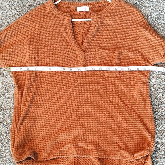 Pink Lily Burnt Orange Vneckline Pullover Sweater Size Small - Picture 5 of 9